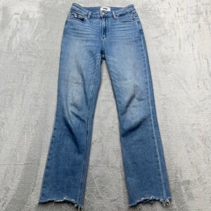 PAIGE Cindy High Rise Flare Jeans‎ Light Wash Raw Hem Women's Size 26